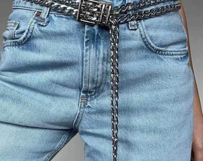 low-slung chain belt