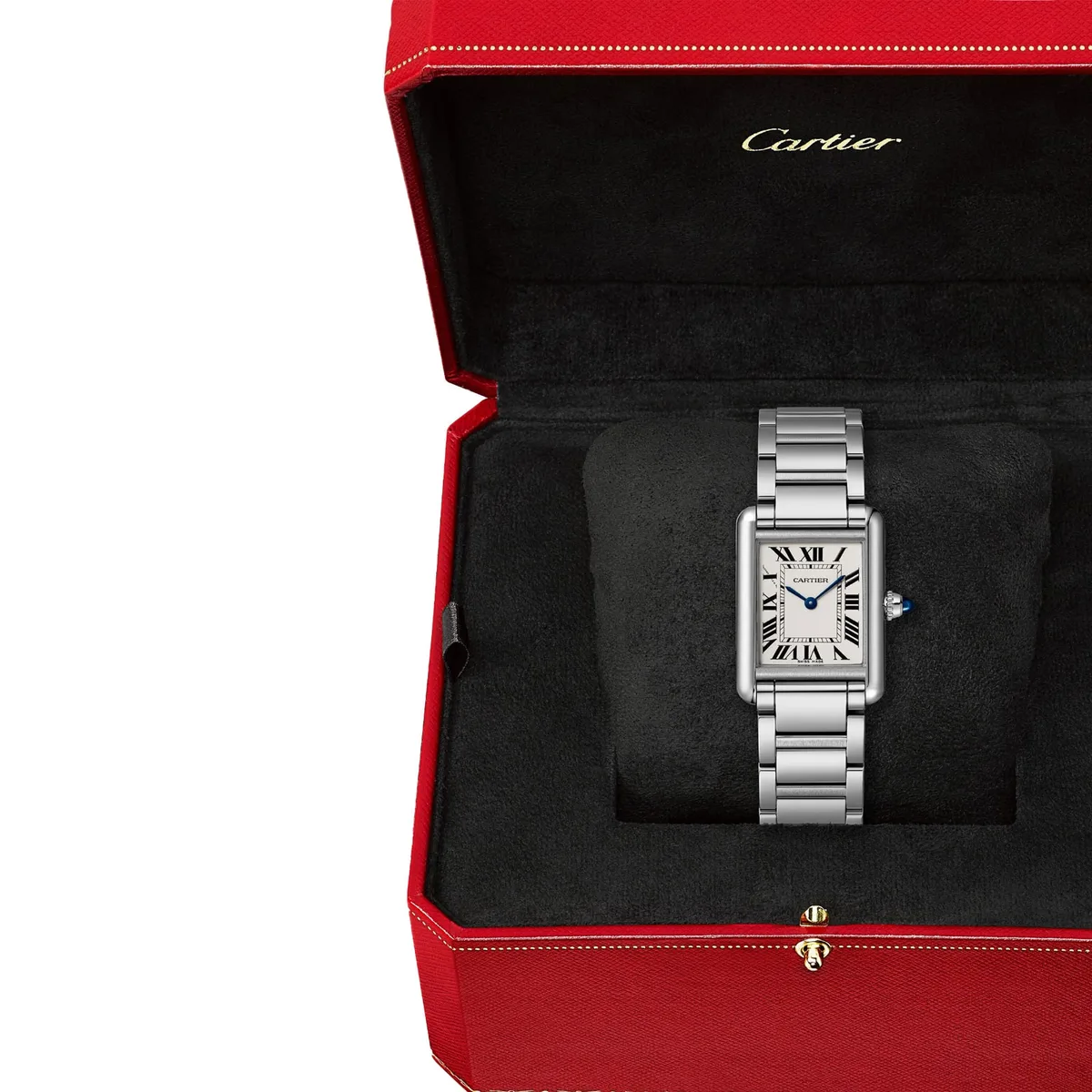 small rectangular tank watch wrist proportion