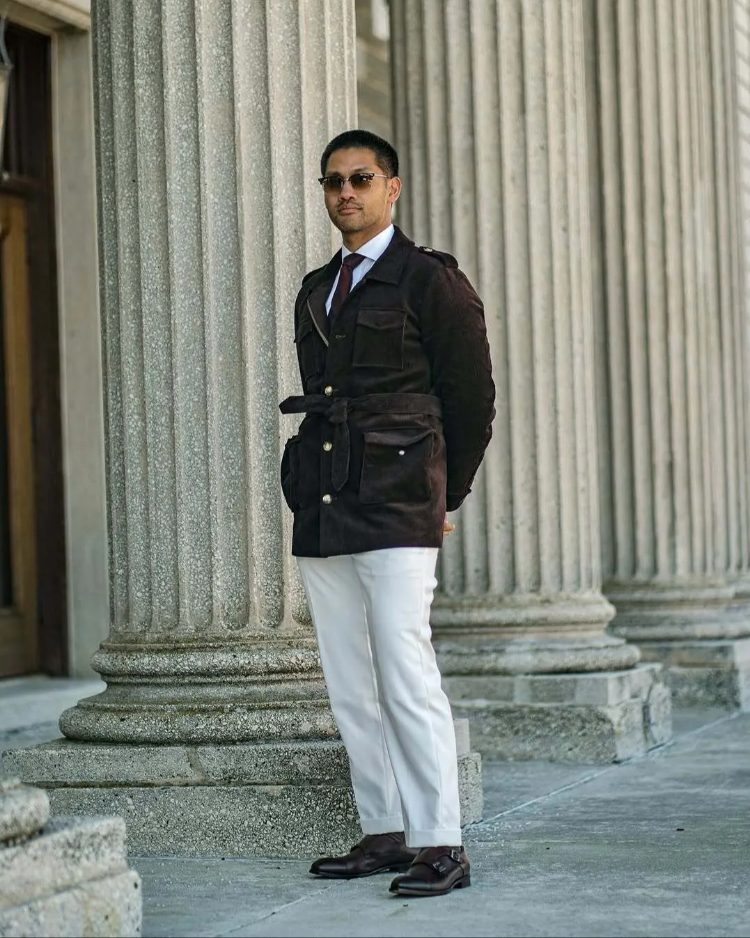suede belt bleeding dye onto white trousers