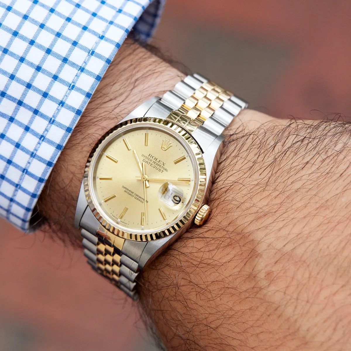 two tone luxury watch